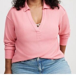 Torrid Waffle Knit Collared Top